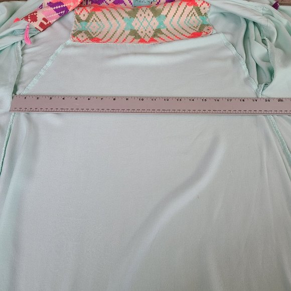 Judith March Wmns LG Kimono Topper Coverup Aztec Print Pastel Embroidered Tassel - Picture 6 of 9